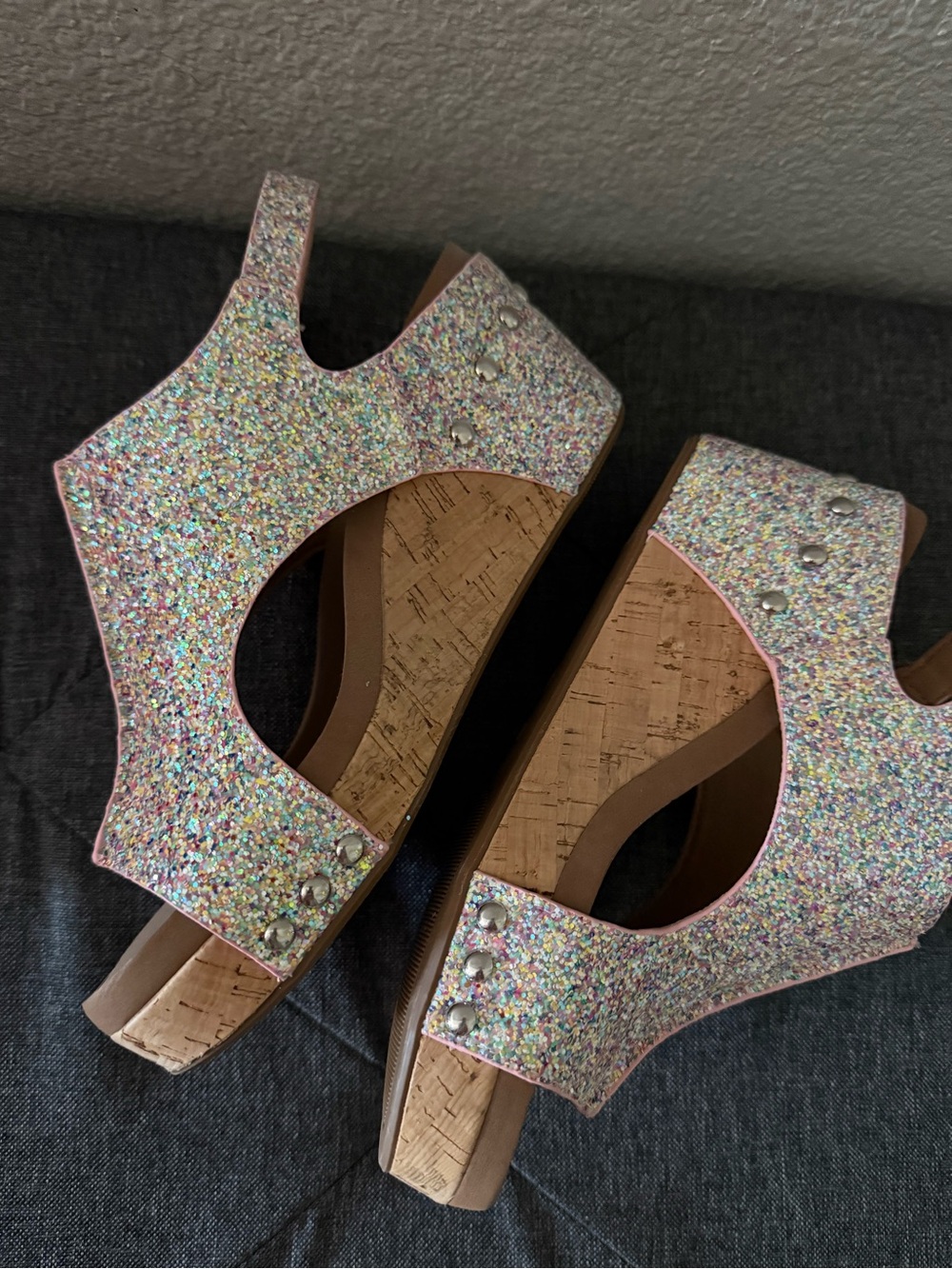 Corkys Pink Multicolor Glitter Open-Toe Sandals - Picture 2 of 3